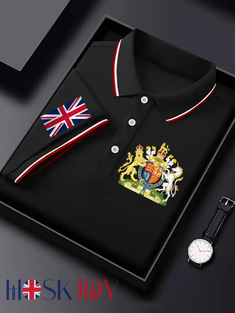 Men’s United Kingdom Print Short Sleeve Shirt - Black / S