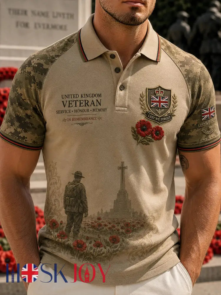 Men’s Veteran Commemorative Print Short-Sleeve Polo Shirt - A / S