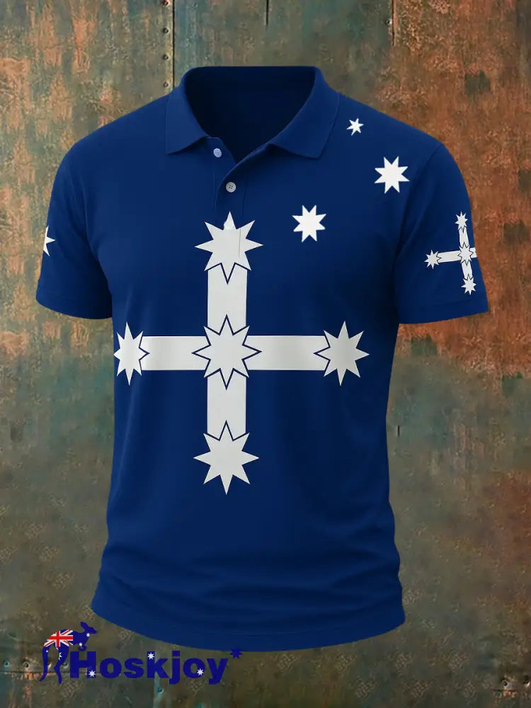 Men’s Vintage Australian Eureka Flag Casual Polo Shirt A / S