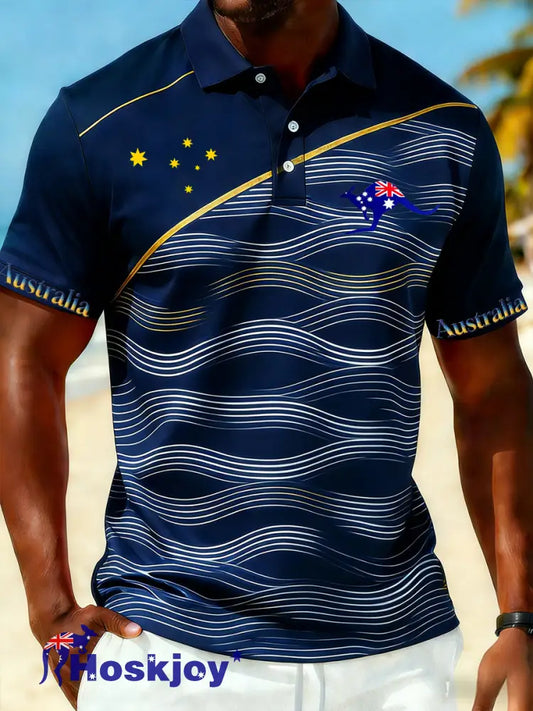 Men’s Vintage Australian Holiday Smart Casual Polo Shirt - A / S