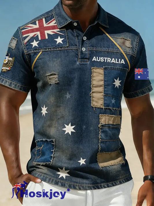 Men’s Vintage Australian Holiday Smart Casual Polo Shirt A / S