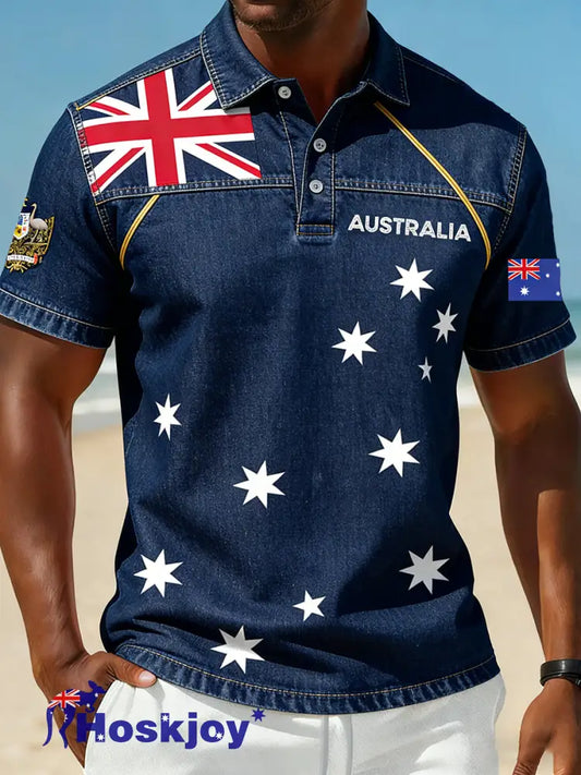 Men’s Vintage Australian Holiday Smart Casual Polo Shirt A / S
