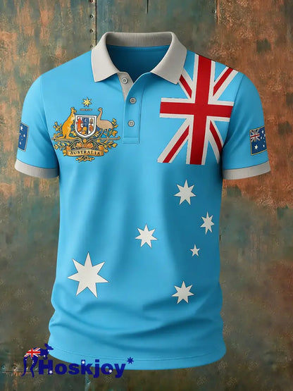 Men’s Vintage Australian Holiday Smart Casual Polo Shirt B / S
