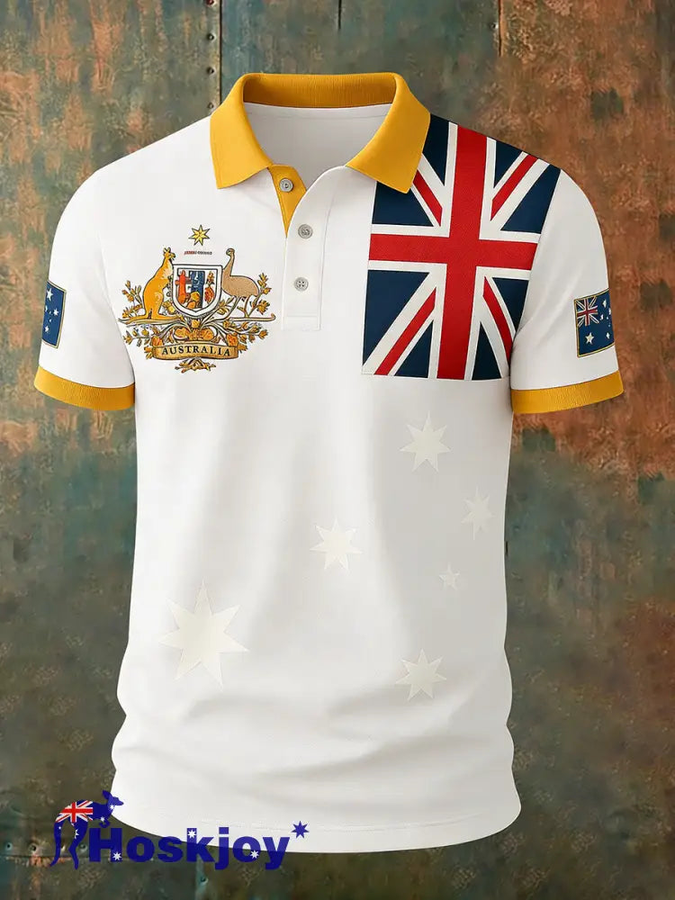 Men’s Vintage Australian Holiday Smart Casual Polo Shirt D / S