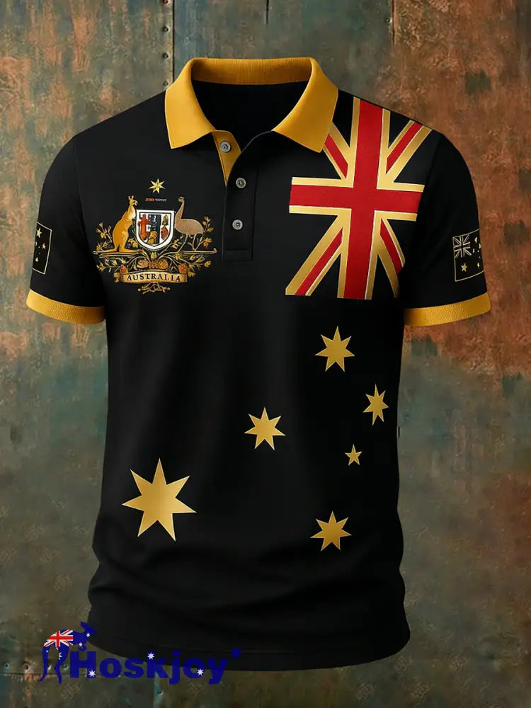Men’s Vintage Australian Holiday Smart Casual Polo Shirt E / S