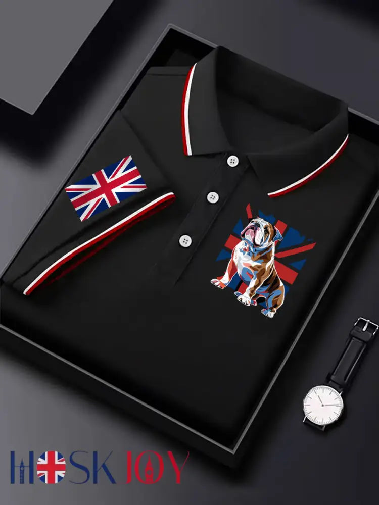 Men’s Vintage British Bulldog Casual Shirt - Black / S