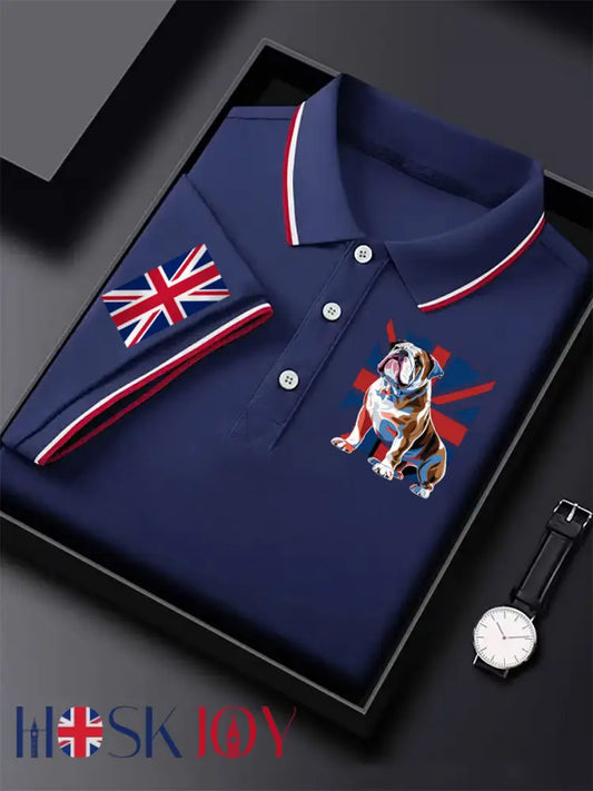 Men’s Vintage British Bulldog Casual Shirt - Dark Blue / S