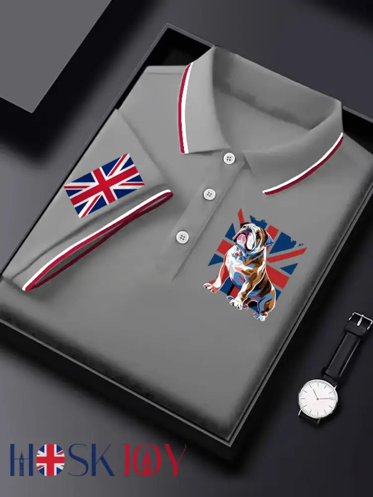 Men’s Vintage British Bulldog Casual Shirt - Gray / S
