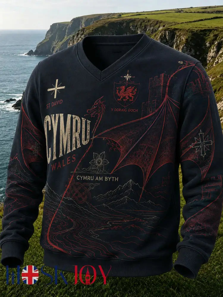 Men’s Vintage British Welsh Patterned Hoodie - A / S