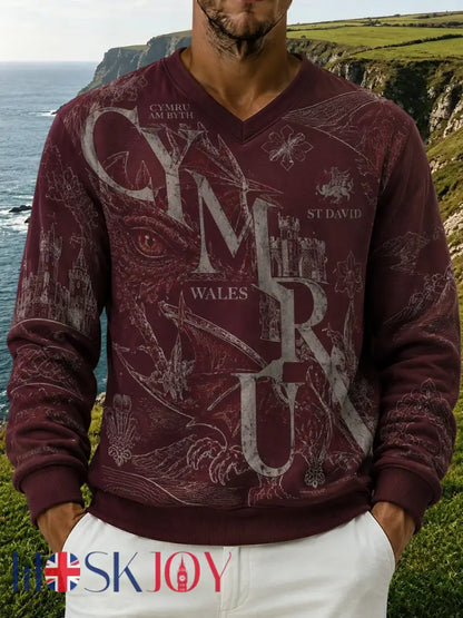 Men’s Vintage British Welsh Patterned Hoodie - A / XS