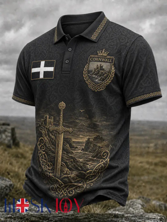 Men’s Vintage Cornwall Arthur Legend Print Shirt - Black / S
