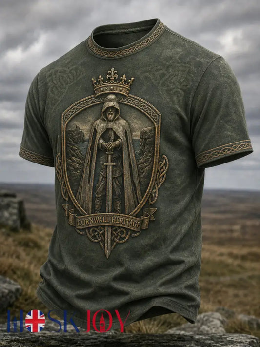 Men’s Vintage Cornwall Arthur Legend Print T-Shirt - As picture / S