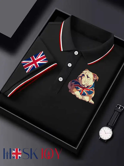 Men’s Vintage England Flag Casual Shirt - Black / S