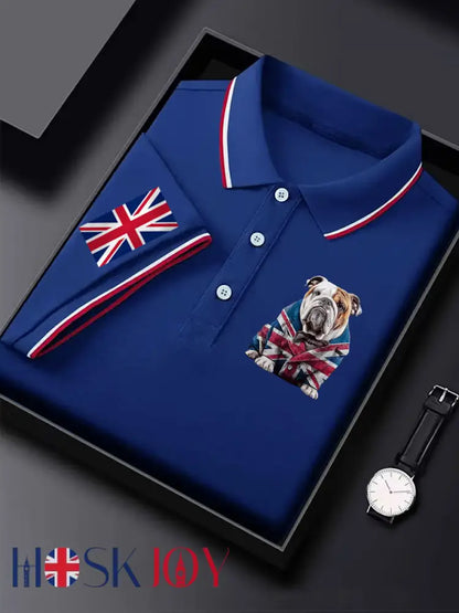 Men’s Vintage England Flag Casual Shirt - Blue / S