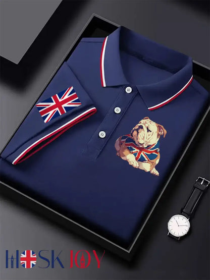 Men’s Vintage England Flag Casual Shirt - Blue / S
