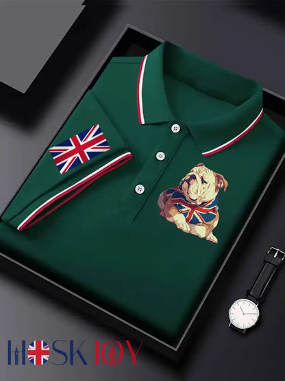 Men’s Vintage England Flag Casual Shirt - Dark Green / S