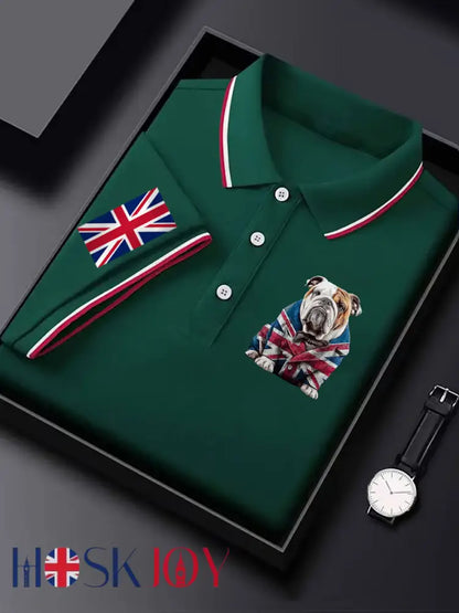 Men’s Vintage England Flag Casual Shirt - Dark Green / S