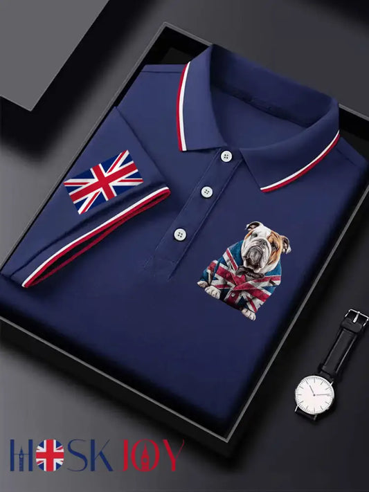 Men’s Vintage England Flag Casual Shirt - Purple / S