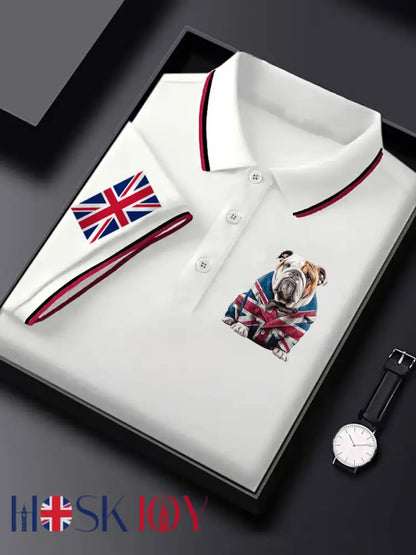 Men’s Vintage England Flag Casual Shirt - White / S