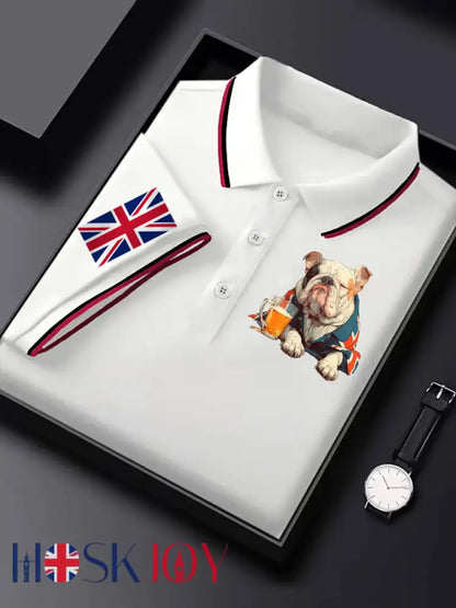 Men’s Vintage England Flag Casual Shirt - White / S