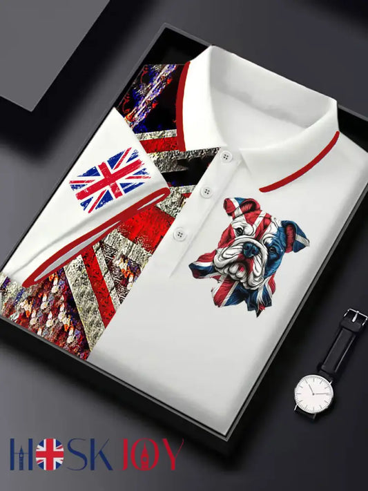 Men’s Vintage England Flag Casual Shirt - White / S