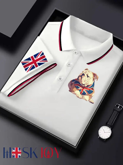 Men’s Vintage England Flag Casual Shirt - White / S