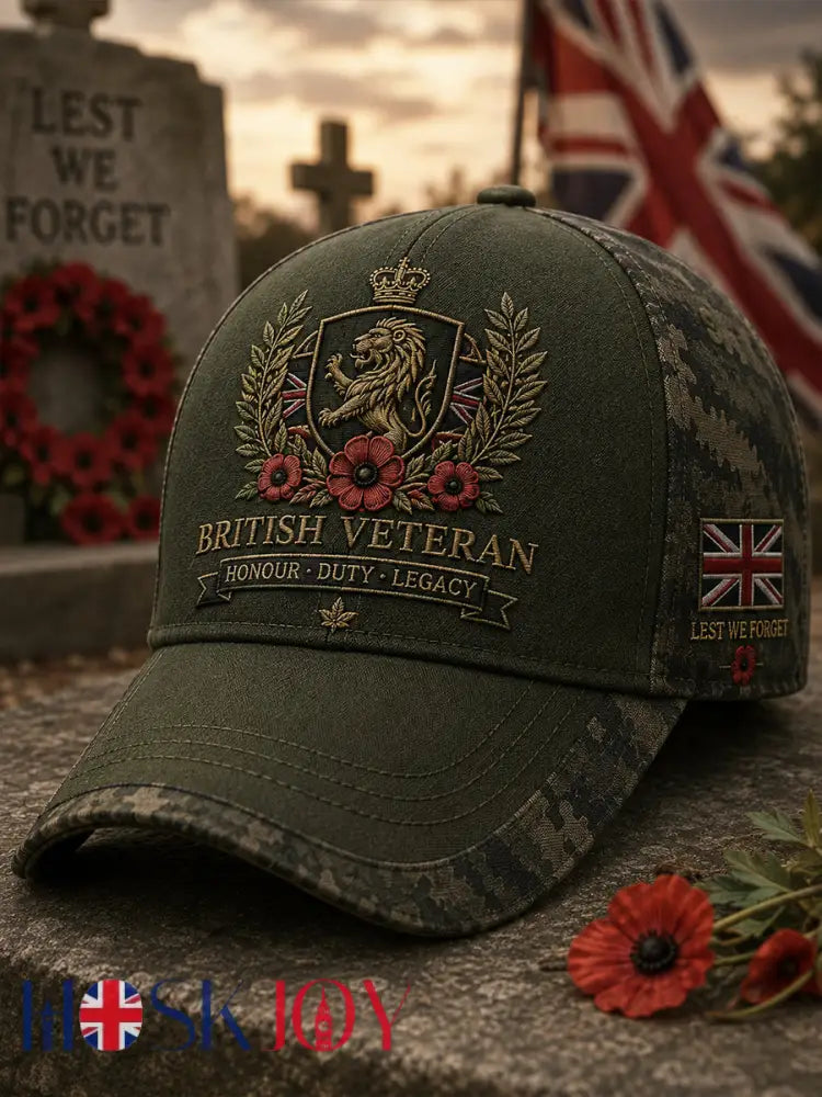 Men’s Vintage Military Veteran Commemorative Print Hat - A / ONE