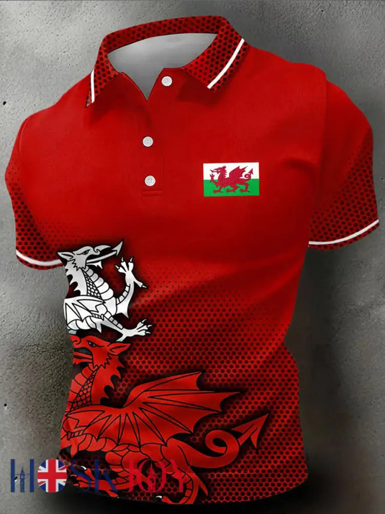 Men’s Vintage Rugby Print Polo Shirt - A / S