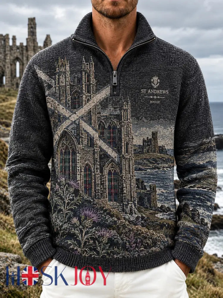 Men’s Vintage Scottish St Andrew’s Day Printed Flannel Top - A / S