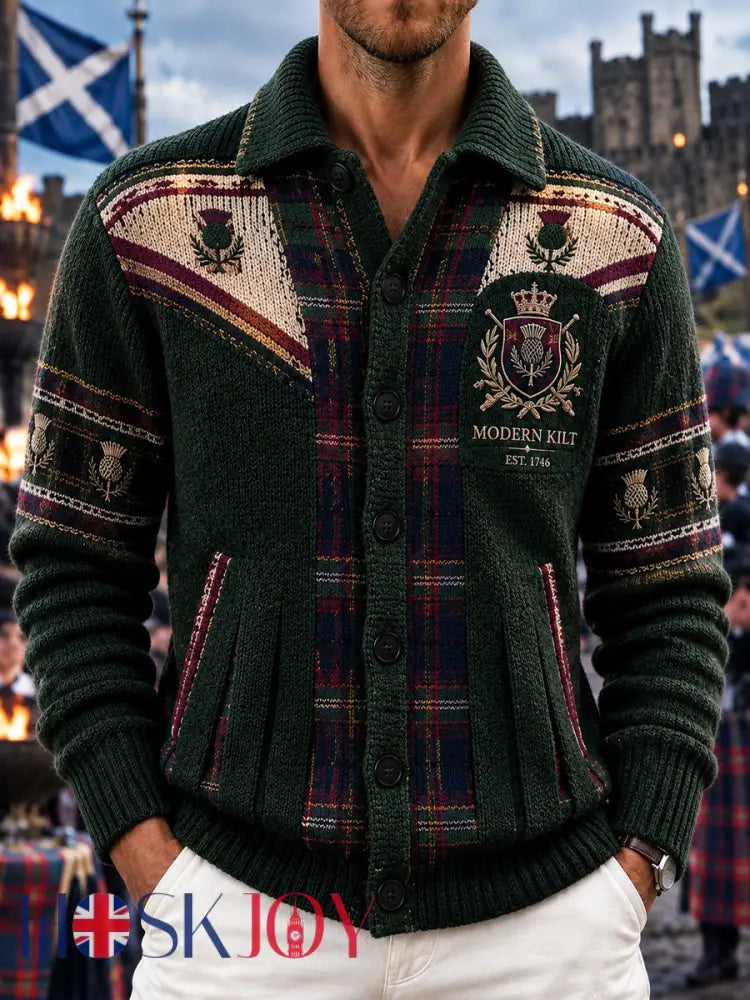 Men’s Vintage Scottish St Andrew’s Day Printed imitation sweater - A / S