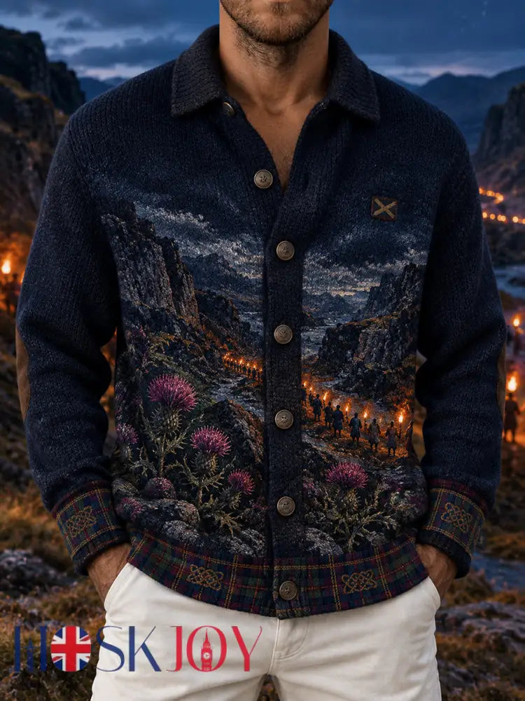 Men’s Vintage Scottish St Andrew’s Day Printed imitation sweater - A / S