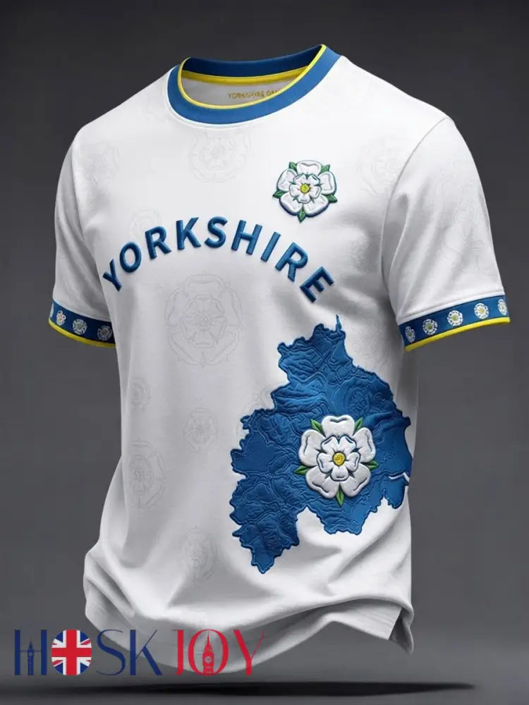 Men’s Vintage Yorkshire White Rose Short-Sleeve T-Shirt - White / S