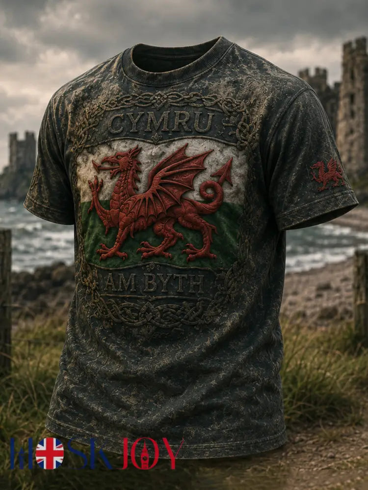 Men’s Wales Heritage Design T-shirt - As picture / S