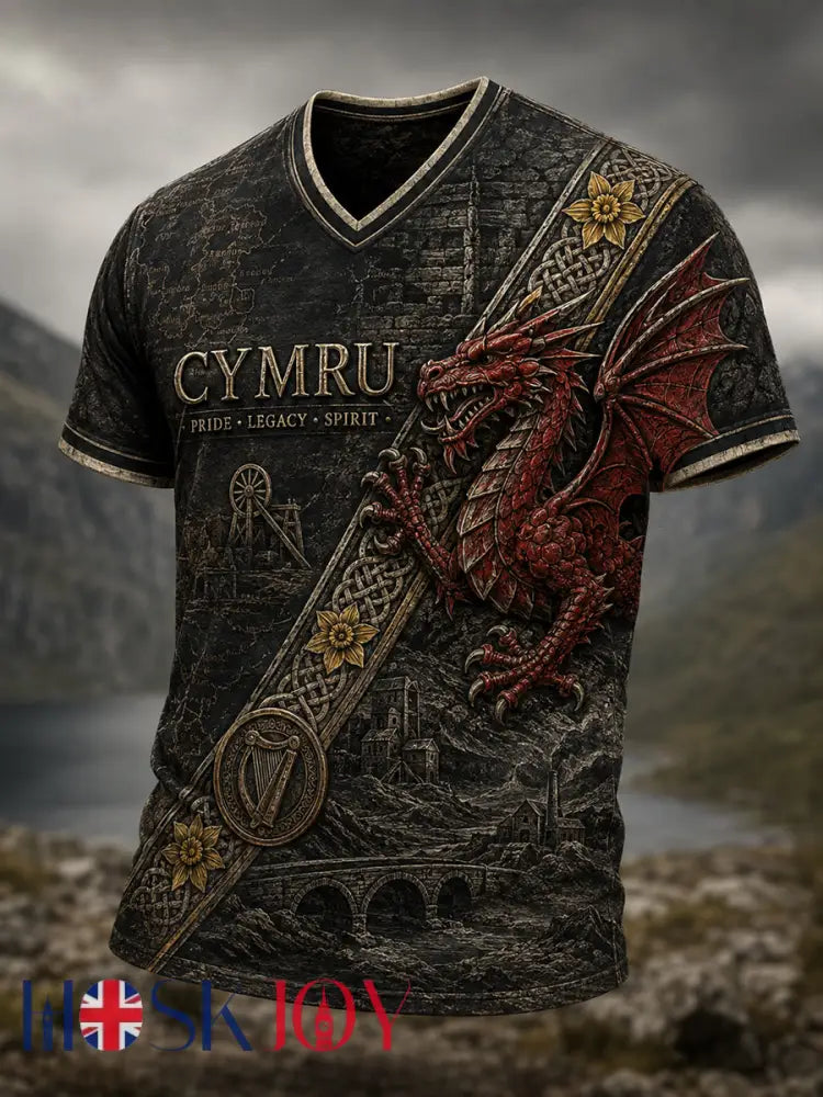 Men’s Wales Uk V-neck T-shirt - A / S