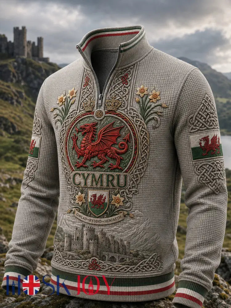 Men’s Wales Uk Waffle Long Sleeve T-Shirt - A / S