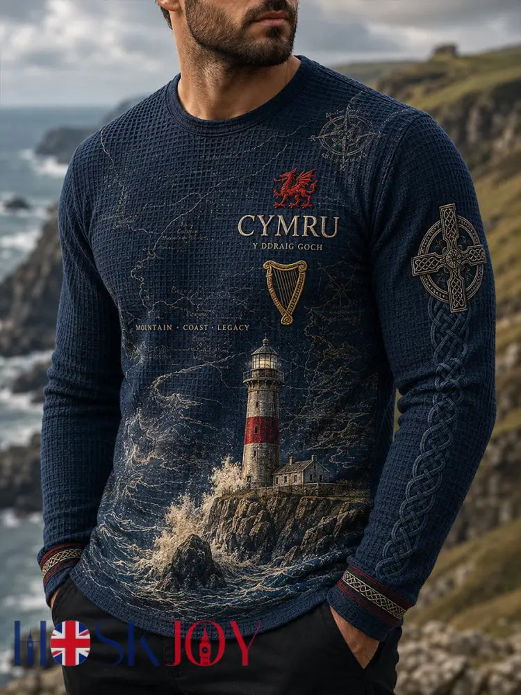 Men’s Wales Uk Waffle Long Sleeve T-Shirt - A / S