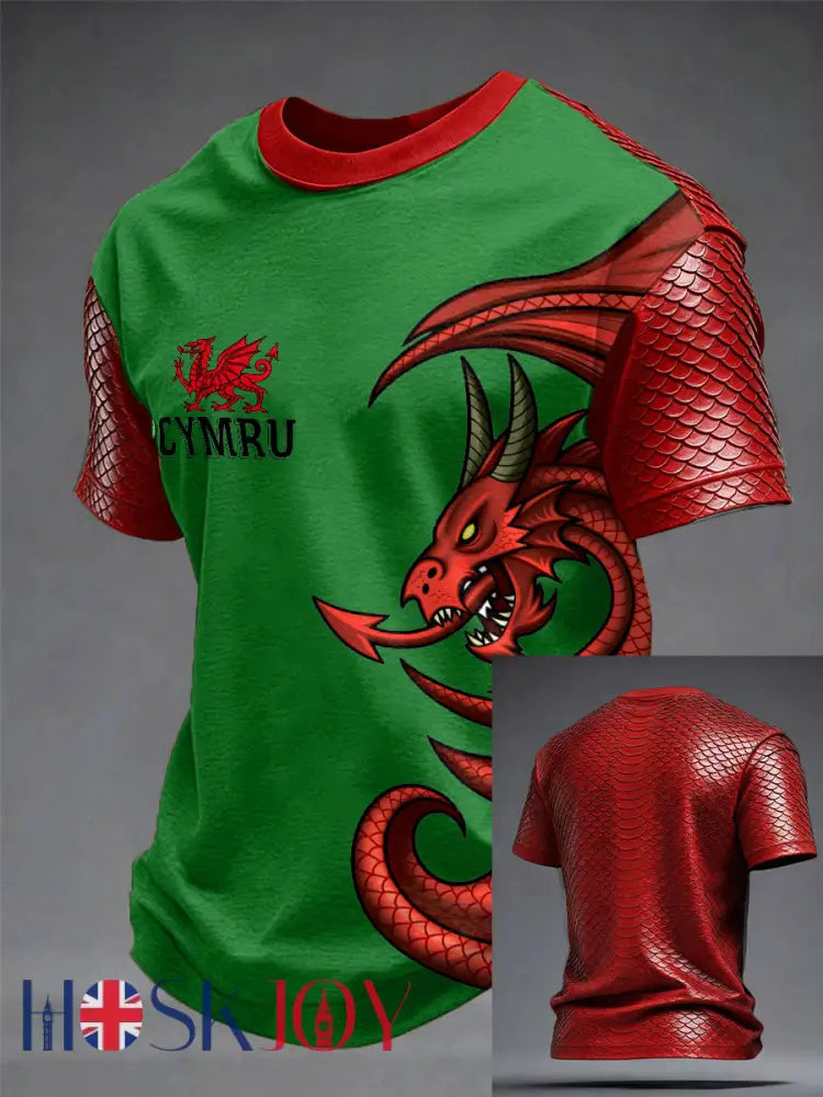 Men’s Wales Welsh Lover Printed T-shirt - Green / S