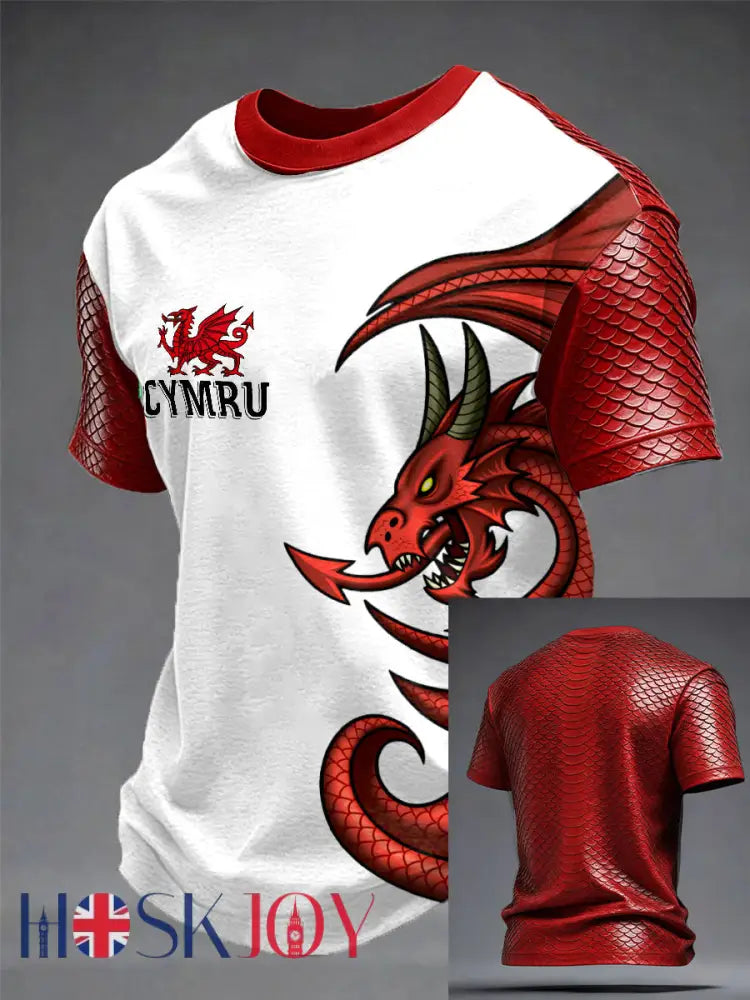 Men’s Wales Welsh Lover Printed T-shirt - White / S