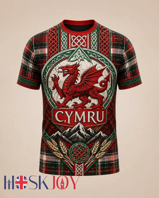 Men’s Welsh Cultural Elements Art Print T-Shirt - A / S