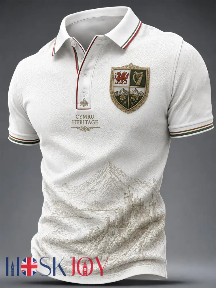 Men’s Welsh Dragon Celtic Heritage Printed Shirt - As picture / S