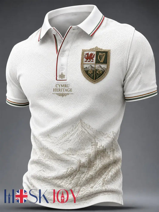 Men’s Welsh Dragon Celtic Heritage Printed Shirt - As picture / S
