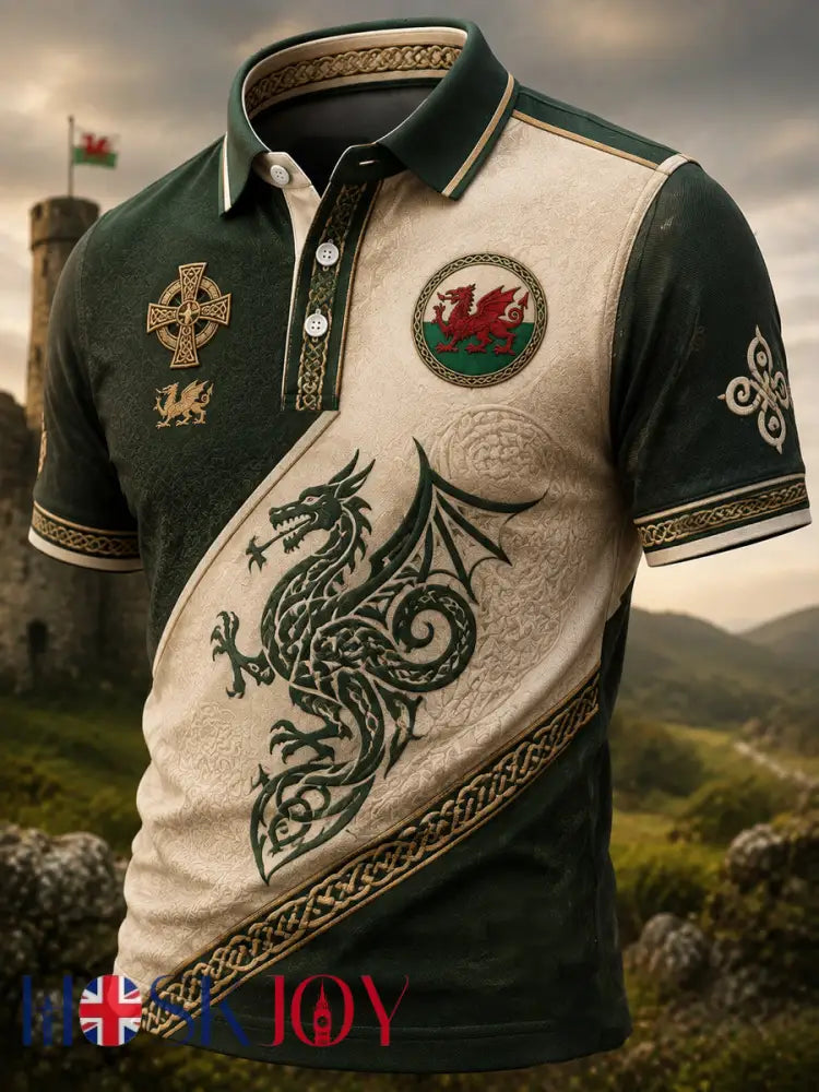 Men’s Welsh Dragon Printed Shirt - As picture / S