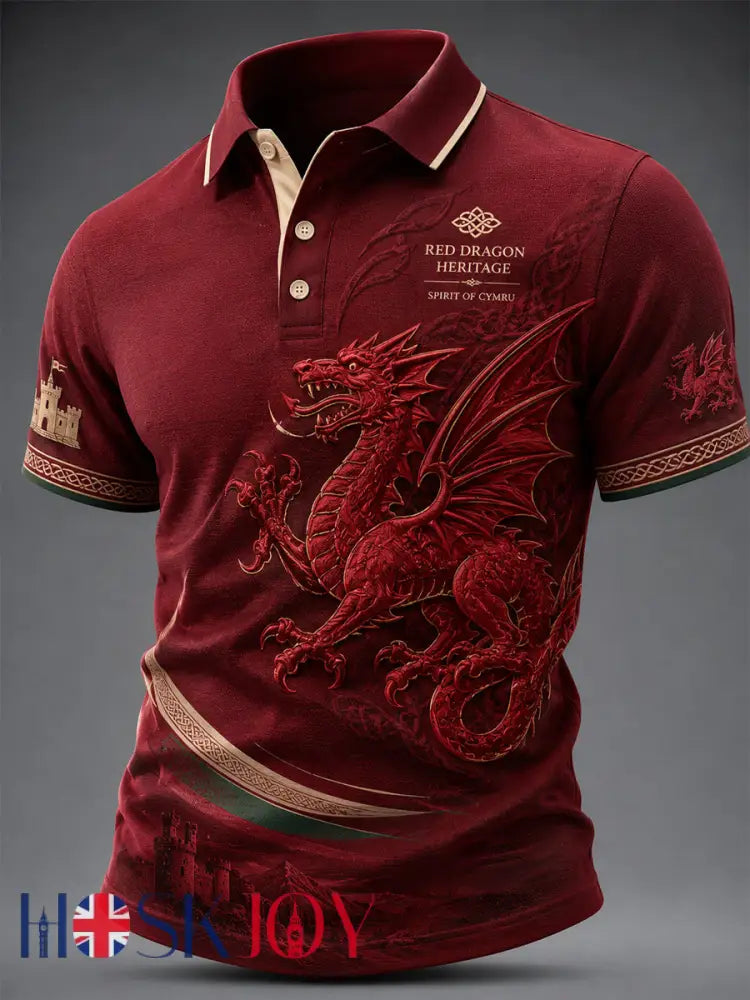 Men’s Welsh Dragon Printed Shirt - As picture / S