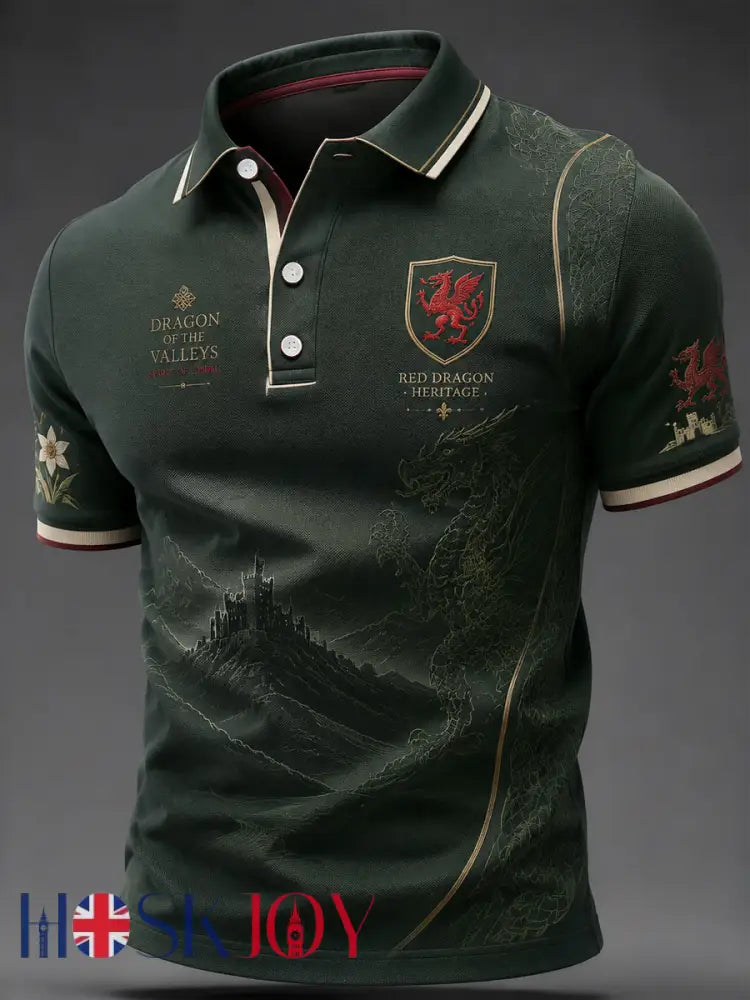 Men’s Welsh Dragon Printed Shirt - As picture / S