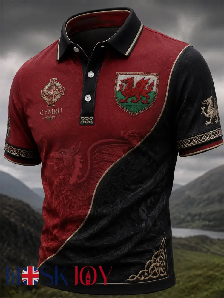 Men’s Welsh Dragon Printed Shirt - As picture / S