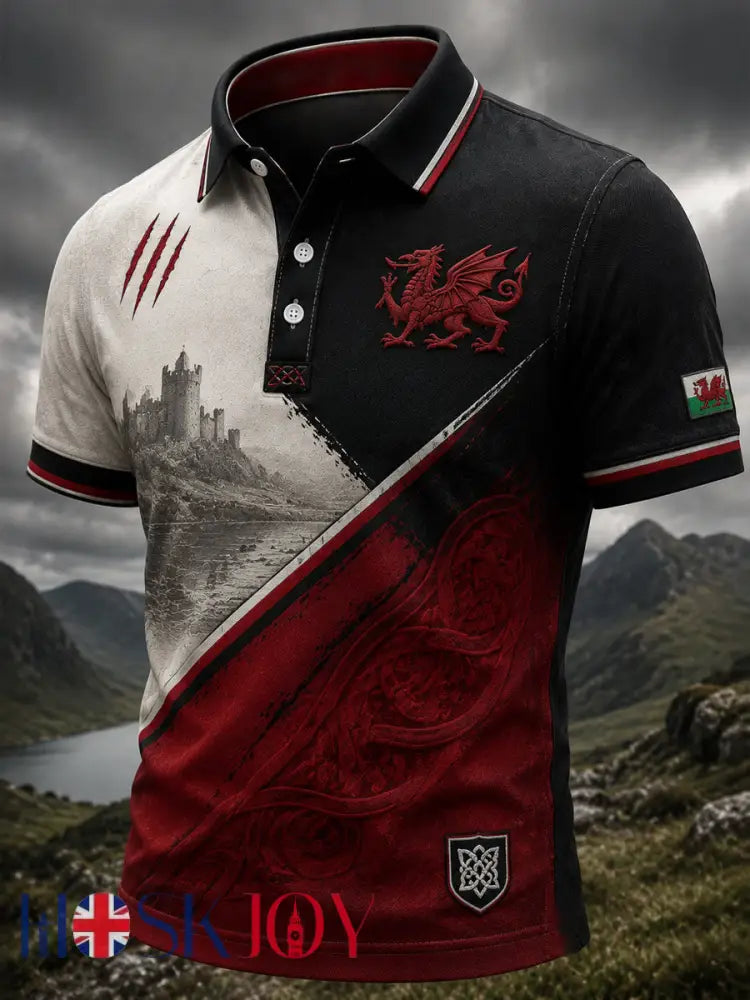 Men’s Welsh Dragon Printed Shirt - As picture / S