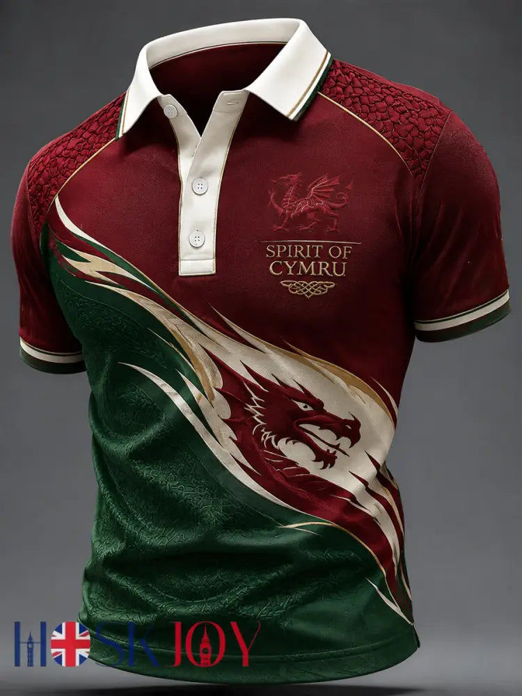 Men’s Welsh Dragon Printed Shirt - As picture / S