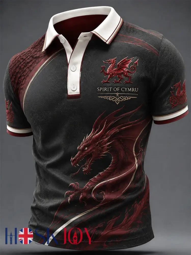 Men’s Welsh Dragon Printed Shirt - As picture / S
