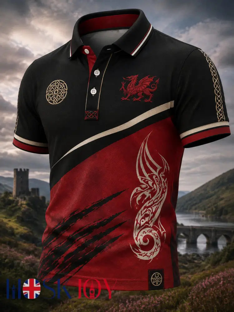 Men’s Welsh Dragon Printed Shirt - As picture / S