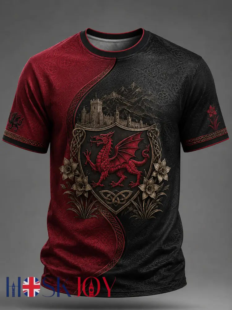 Men’s Welsh Dragon Printed T-shirt - As picture / S